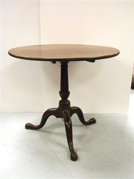 Appraisal: th C Queen Anne tilt top tea table mahogany with