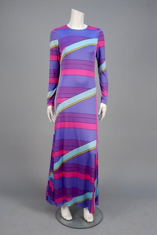 Appraisal: DIANE VON FURSTENBERG PRINTED MAXI DRESS s Long sleeve nylon