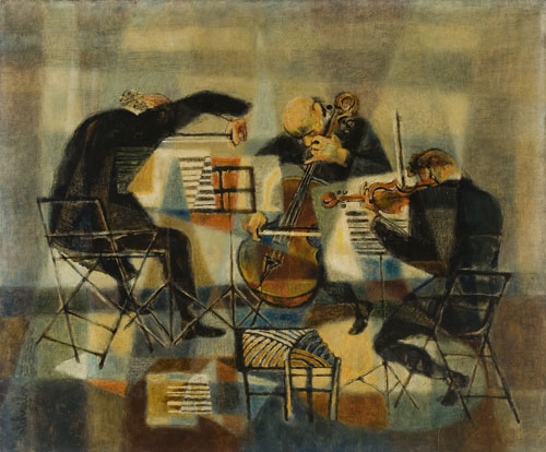 Appraisal: GEORGES SCHREIBER Trio Oil on canvas x mm x inches