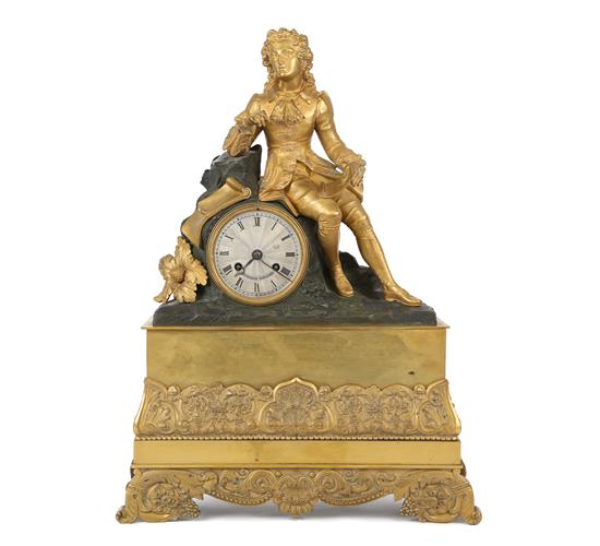 Appraisal: Sale Lot A French Empire Gilt Patinated Bronze Figural Mantel