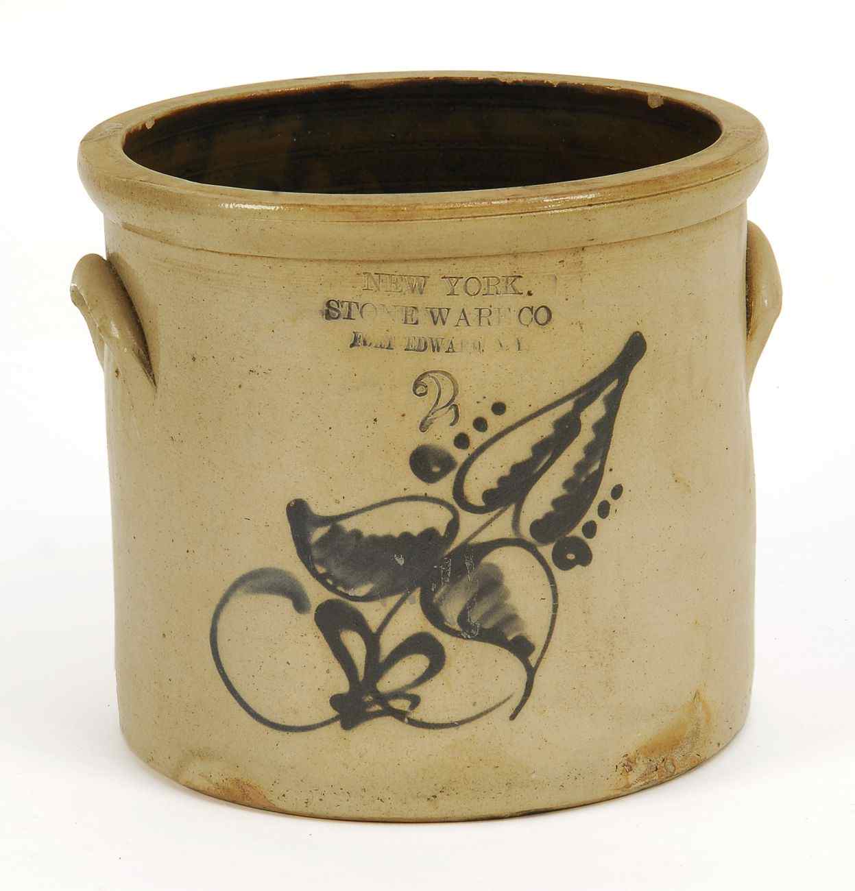 Appraisal: TWO-GALLON STONEWARE CROCK th CenturyBy New York Stoneware Company Fort