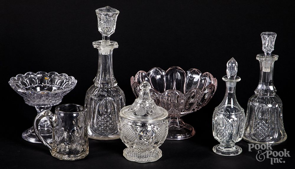 Appraisal: Collection of colorless glass Collection of colorless glass tallest -