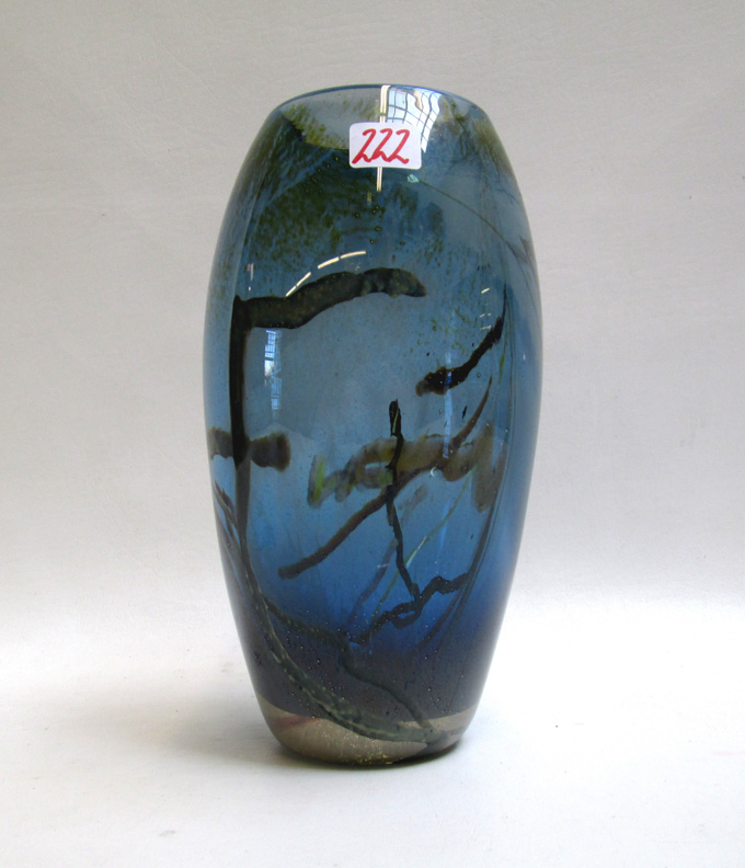 Appraisal: DAN BERGMA STUDIO ART GLASS VASE Seattle Pilchuck School artist