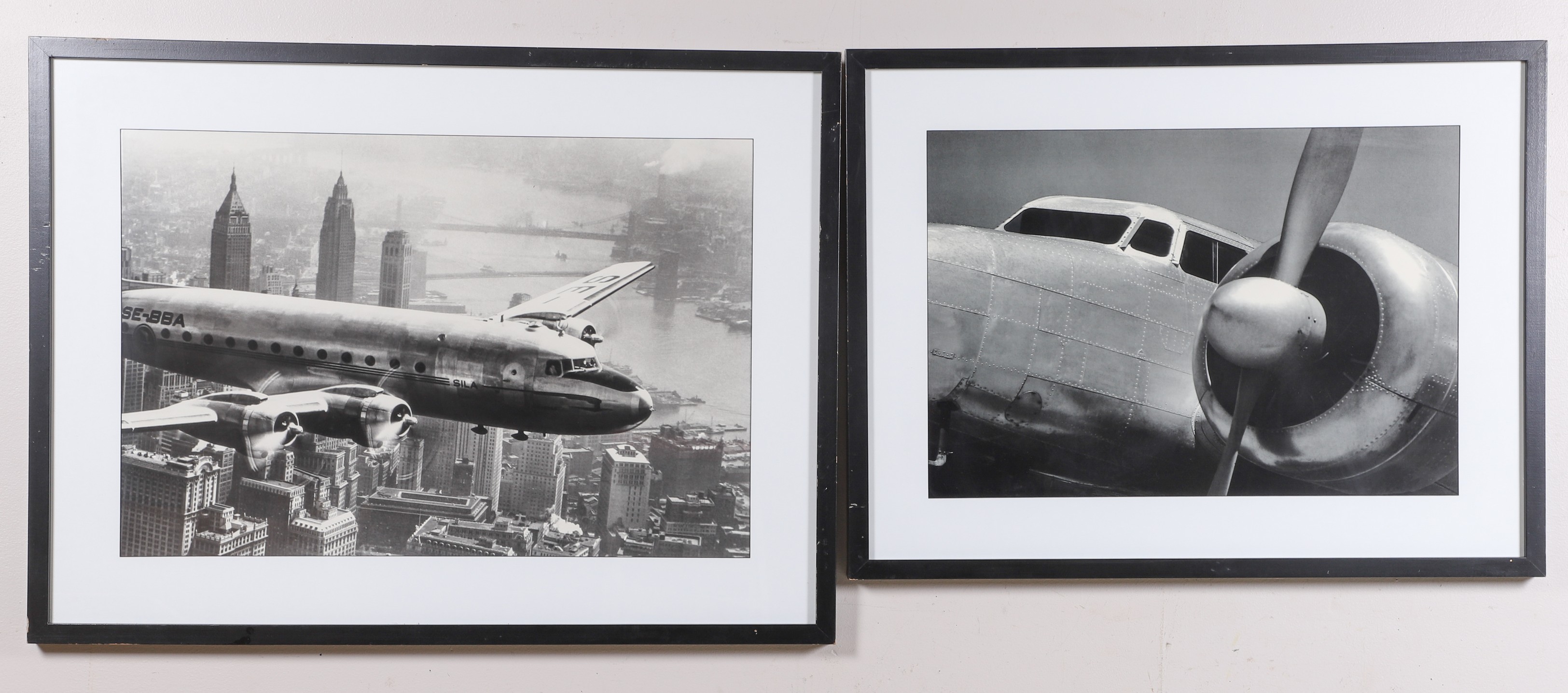 Appraisal: Framed Prints of Vintage Airplanes offset lithograph on paper largest