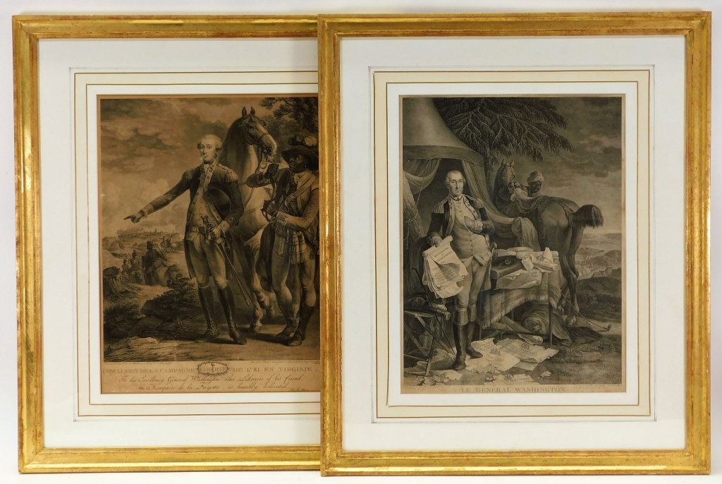 Appraisal: FRENCH GEORGE WASHINGTON HISTORICAL ENGRAVINGS France Late -Early th CenturyOne