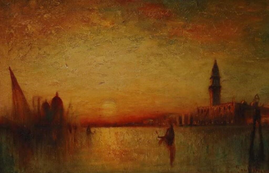 Appraisal: Framed oil on canvas painting View of Venice signed lower