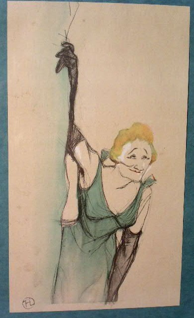 Appraisal: Toulouse Lautrec print of a woman in a green dress