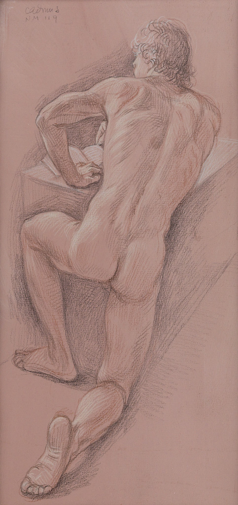 Appraisal: PAUL CADMUS Nude Reading NM Color pastels and charcoal on