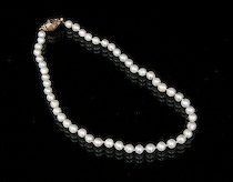 Appraisal: Freshwater Pearl Necklace This necklace features slightly baroque cultured pearls