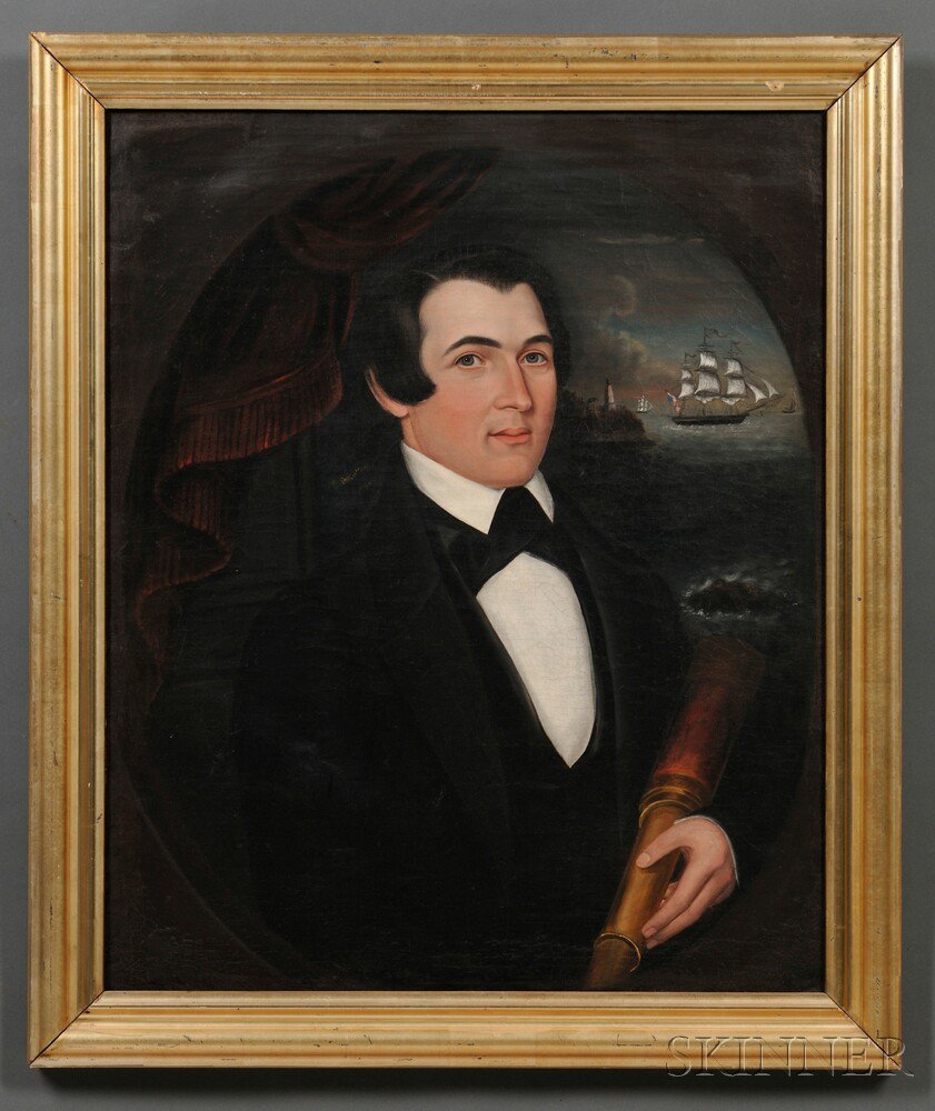 Appraisal: Attributed to Joseph Whiting Stock Massachusetts - Portrait of Sea