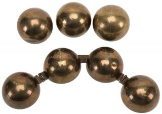 Appraisal: Multiplying Billiard Balls French ca One solid brass ball multiplies