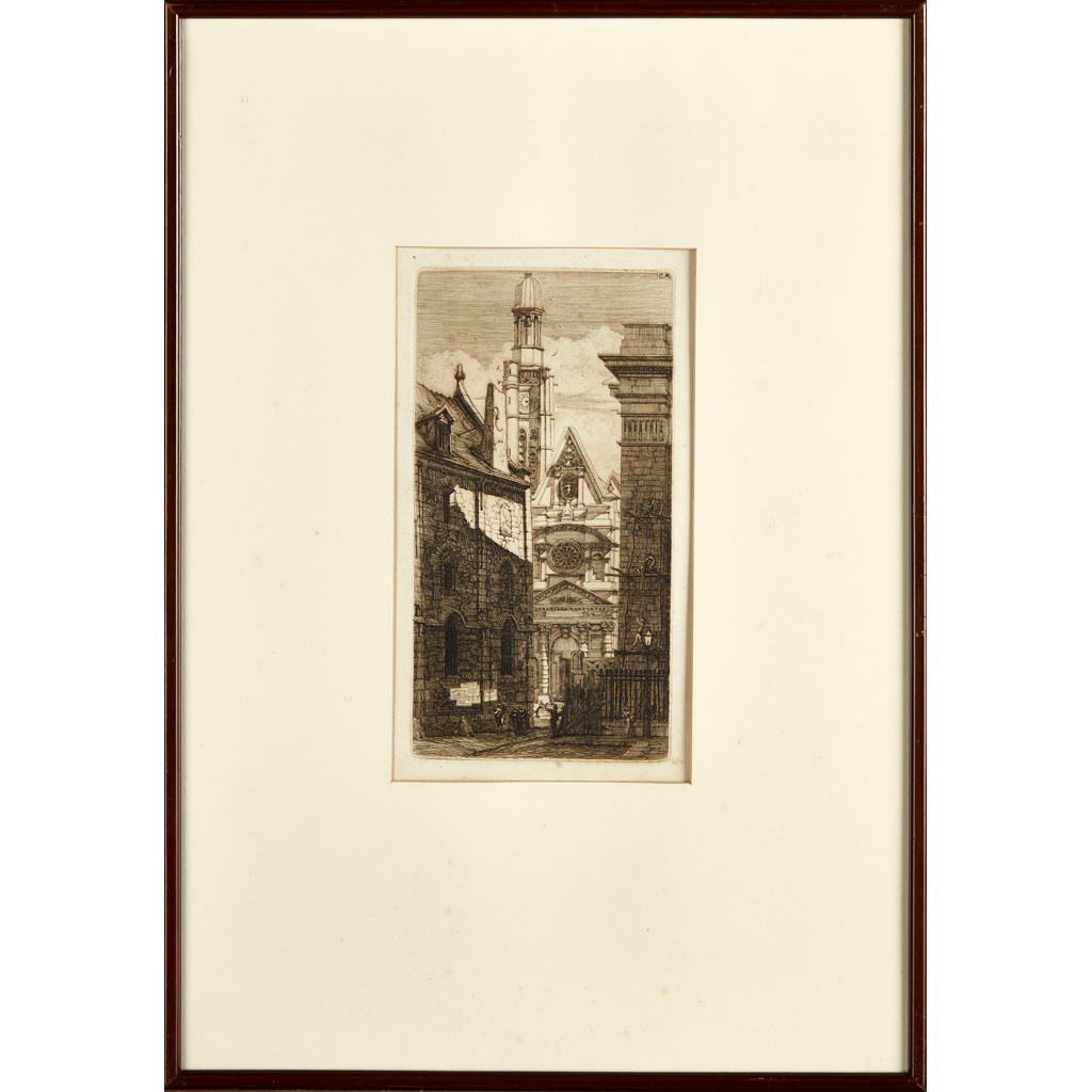 Appraisal: CHARLES MERYON FRENCH - SIANTE ETIENNE DU MONT etching no