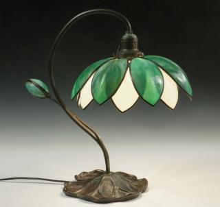 Appraisal: HANDEL WATER LILY LAMP Large Signed Desk Lamp by the