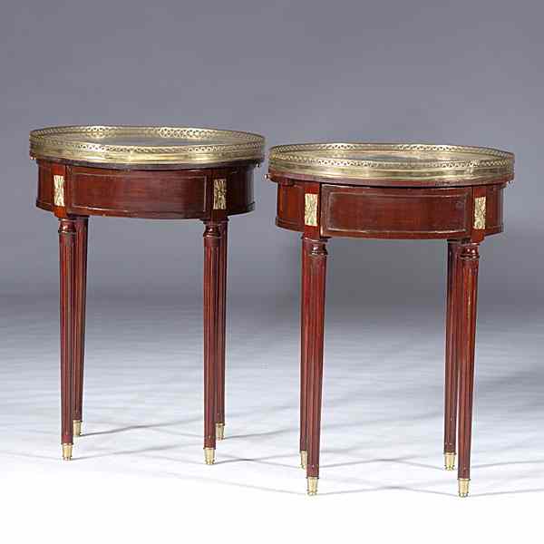 Appraisal: Louis XVI-style Drum Tables Continental ca s a pair of