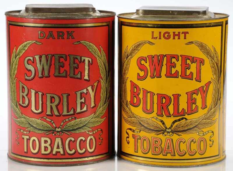 Appraisal: Lot of Sweet Burley Tobacco Store Canisters Description Bright Yellow