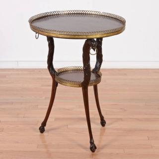 Appraisal: Biedermeier bronze mounted mahogany gueridon th c round galleried top