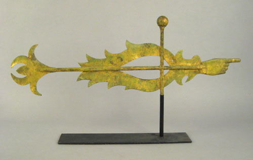 Appraisal: Copper bannerette weathervane th c h w