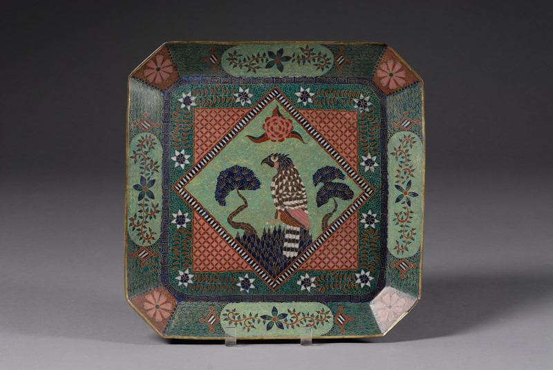 Appraisal: Octagonal Tray Japan th century cloisonne with designs of a