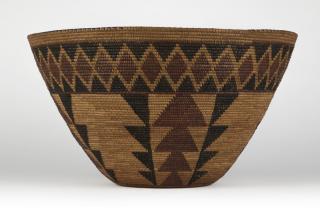 Appraisal: A large Mono Paiute polychrome basket Early th century bundled