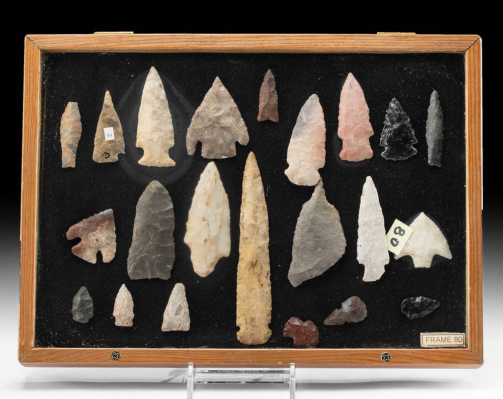 Appraisal: Lot of Native American Stone Projectile Points Native American Southern