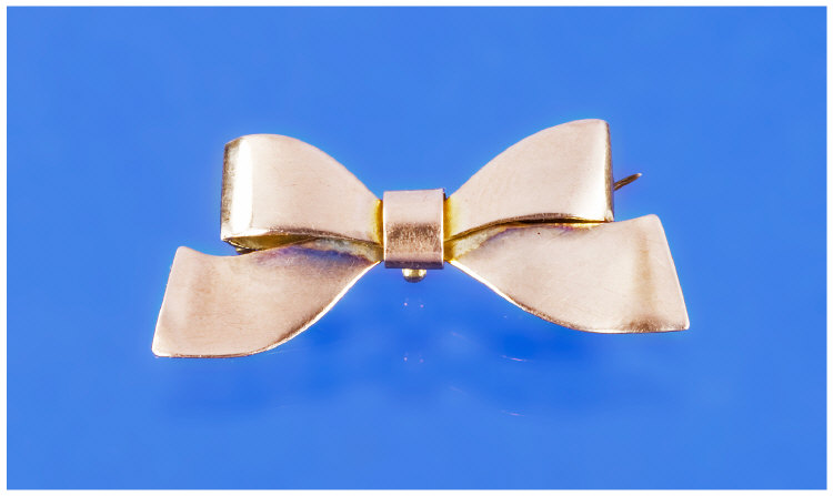 Appraisal: ct Gold Brooch In The Form Of A Bow Fully