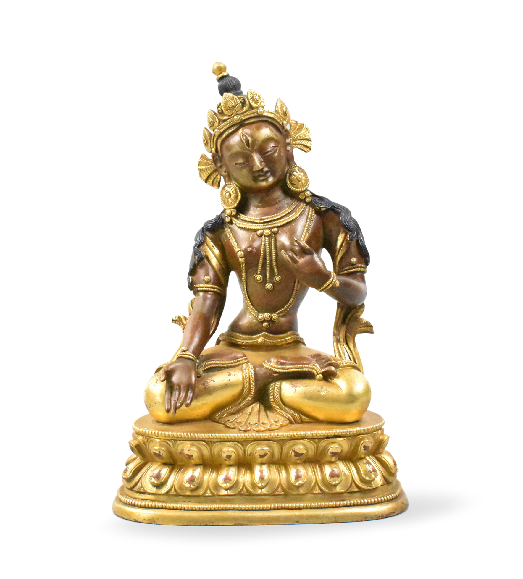 Appraisal: A Chinese gilt bronze Usnisa-Sitapatra Buddha dating from the th