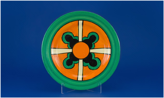 Appraisal: Clarice Cliff Art Deco Plate Circa Keyhole pattern Bizarre range