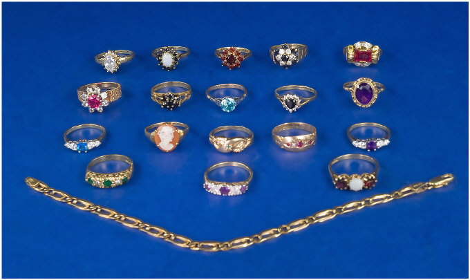 Appraisal: Collection Of Mostly ct Gold Rings Together With A ct