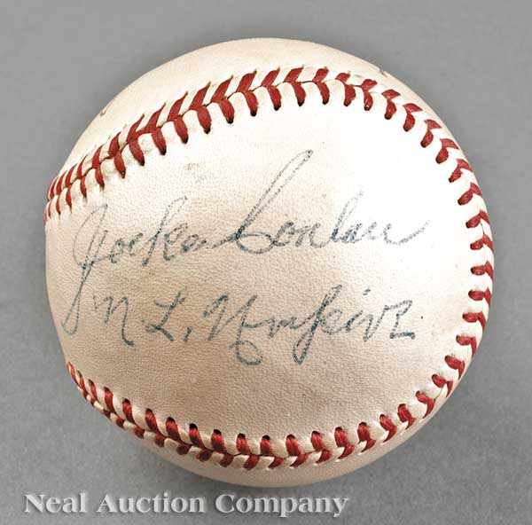 Appraisal: Two Signed Baseballs one signed by heavyweight Jack Dempsey and