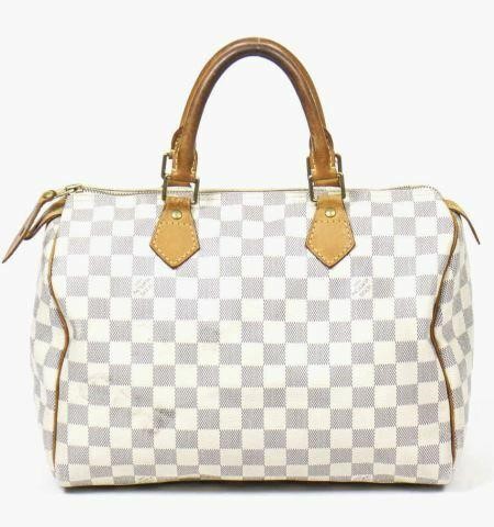 Appraisal: Louis Vuitton Speedy handbag in Damier Azur coated canvas with