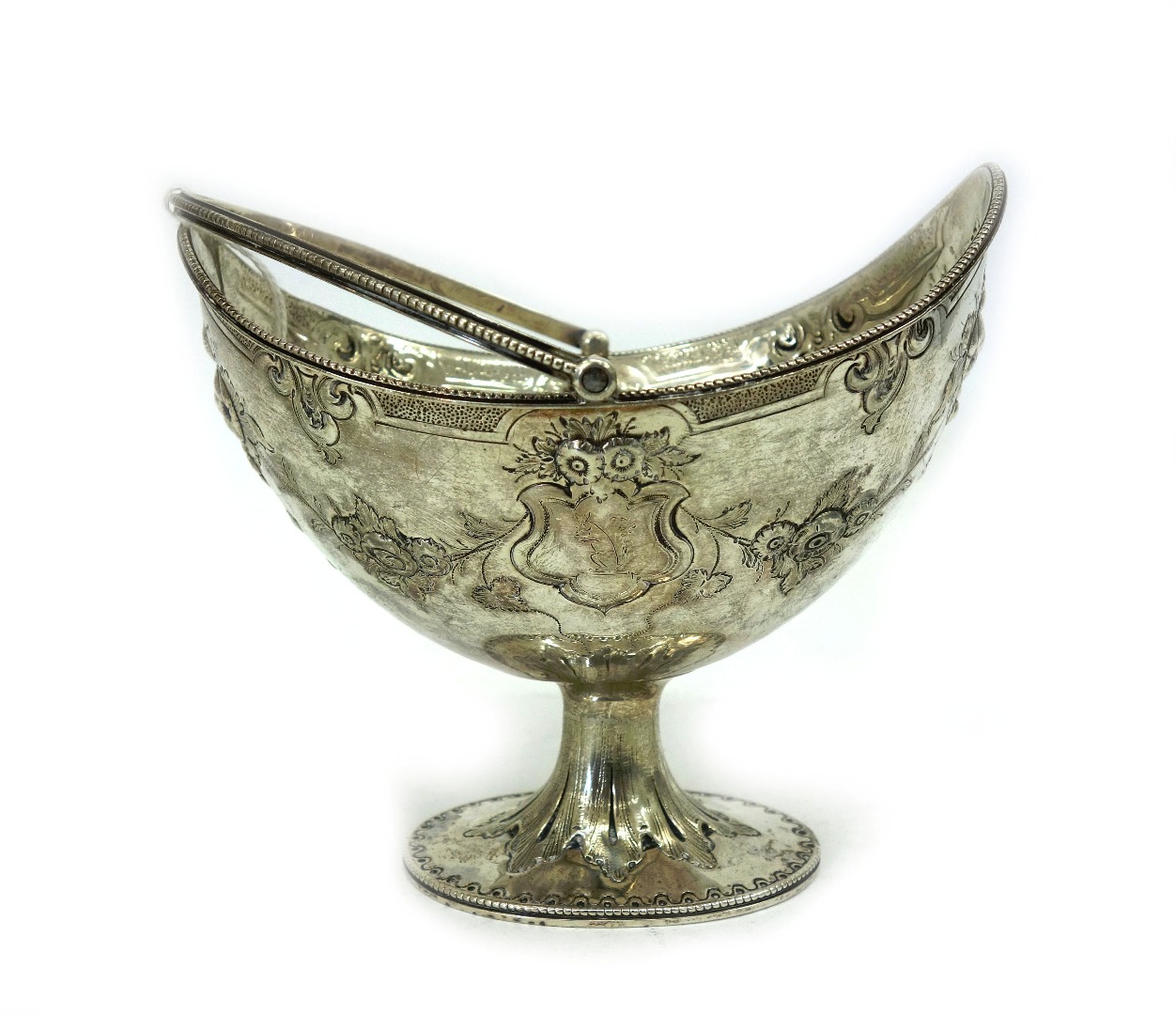 Appraisal: A Victorian oval silver sugar basket Martin Hall Co Sheffield