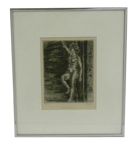 Appraisal: John French Sloan American - Nude Standing on Stairway etching