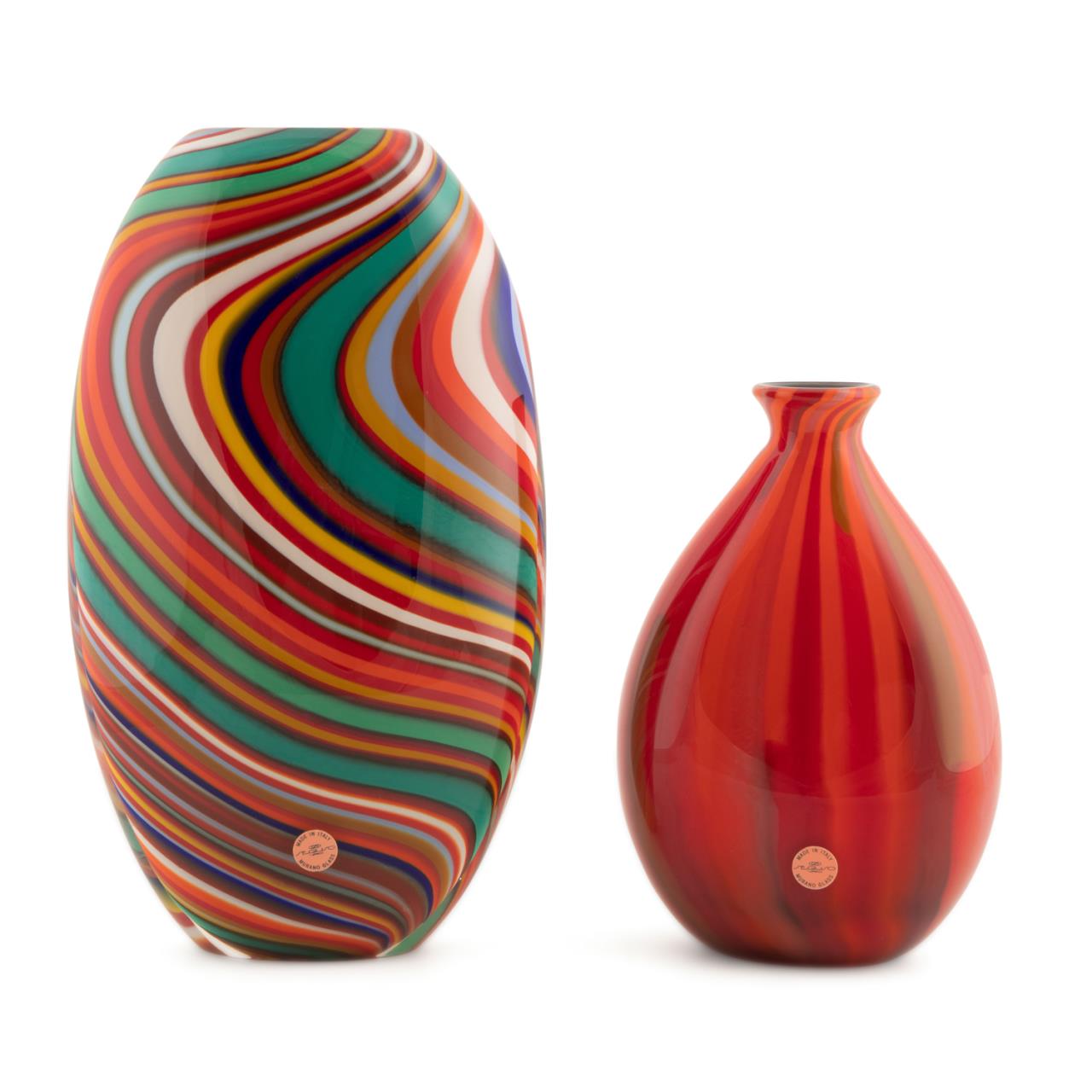 Appraisal: TWO SEGUSO VIRO MURANO LIMITED EDITION GLASS VASES Two Seguso