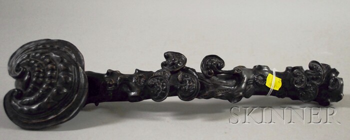 Appraisal: Chinese Carved Hardwood Sceptre lg in