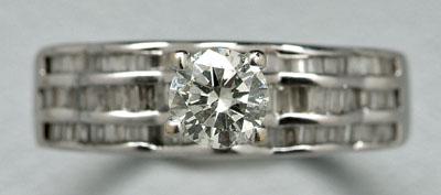 Appraisal: Diamond engagement ring one round brilliant-cut diamond estimated weight ct