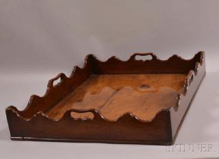 Appraisal: Georgian Carved Mahogany Tray th th century ht wd dp