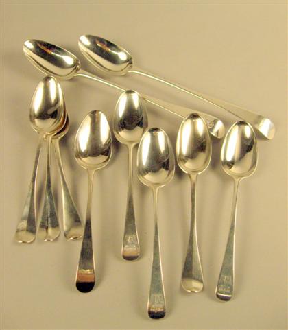 Appraisal: Group of Georgian sterling silver and Continental silver tablespoons various