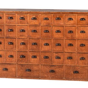 Appraisal: A Grain Painted Pine -Drawer Chest th Century Height x