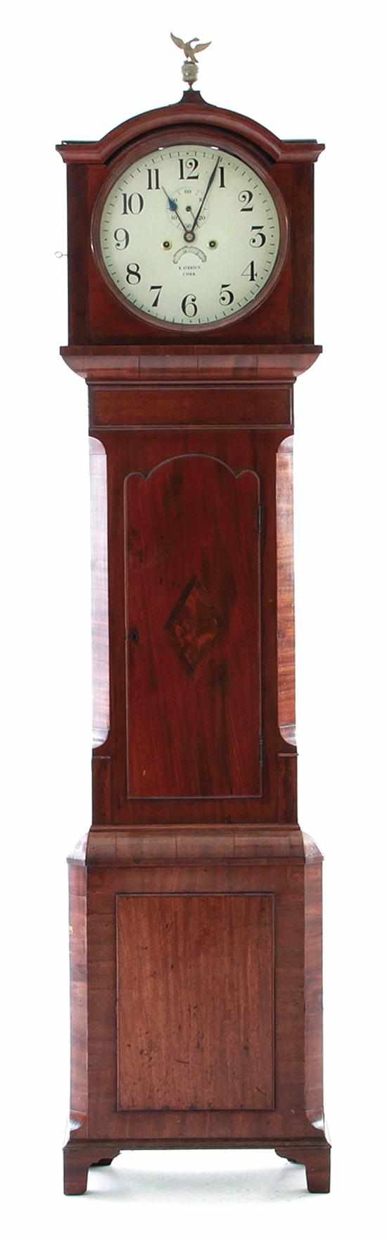 Appraisal: Irish mahogany tall case clock K O'Brien Cork circa eagle-and-orb