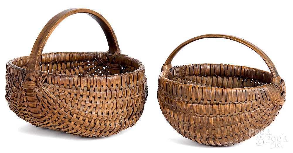 Appraisal: Two finely woven berry baskets Two finely woven berry baskets