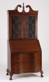 Appraisal: American mahogany secretary bookcase American mahogany secretary bookcase with a