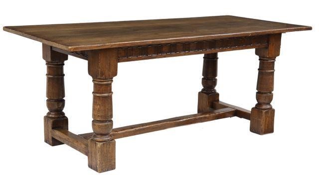 Appraisal: English oak refectory table early th c plank top over