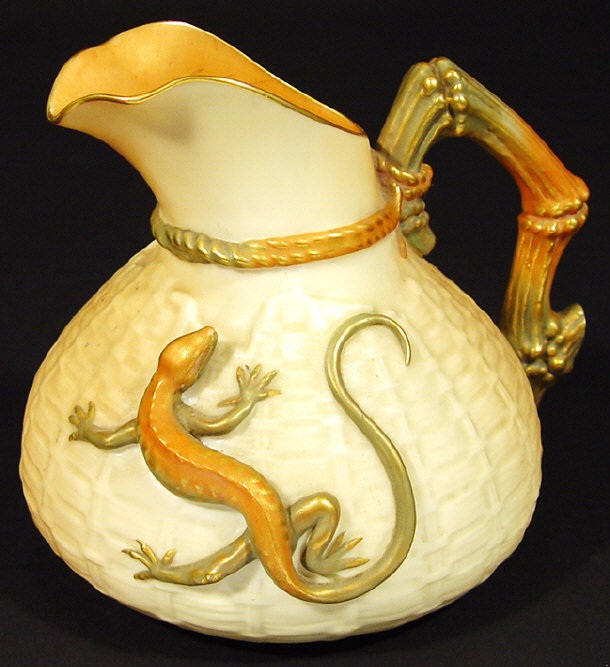 Appraisal: Royal Worcester jug relief moulded and gilded with a serpent