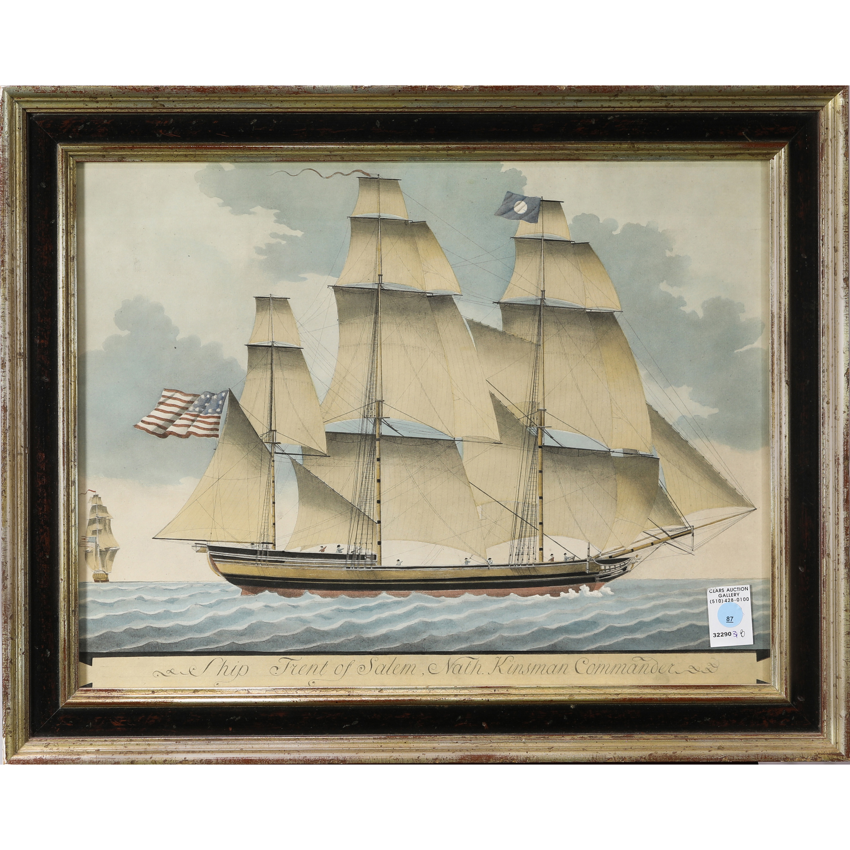 Appraisal: PRINT AMERICAN SCHOOL American School th century Ship Trent of