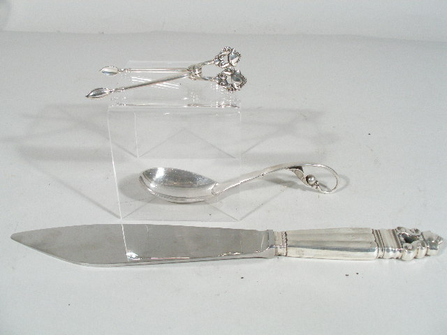 Appraisal: Three Pieces Georg Jensen Flatware the first is a large