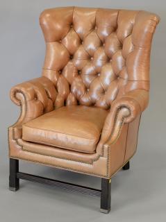 Appraisal: Whittemore Sherrill leather upholstered easy chair Whittemore Sherrill leather upholstered