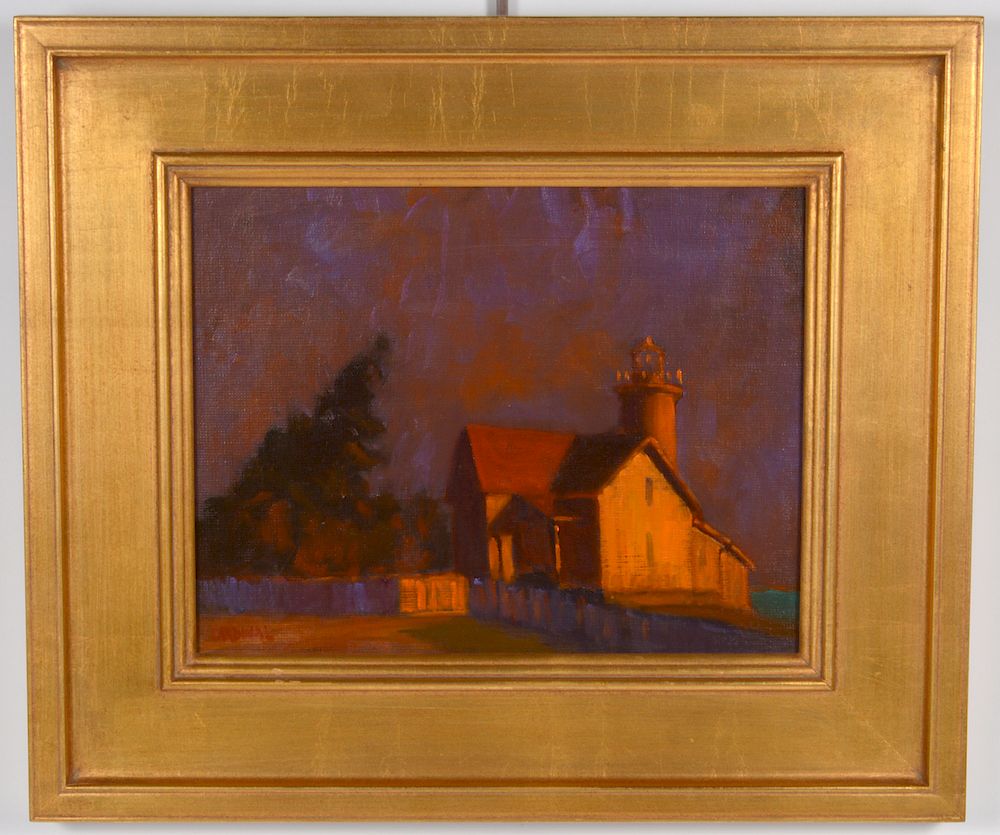 Appraisal: Robert Cardinal 'West Chop Light' Oil Painting Robert Cardinal American