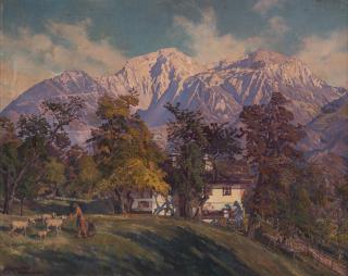 Appraisal: JOSEF VIETZE GERMAN - Alpine Landscape oil on panel x