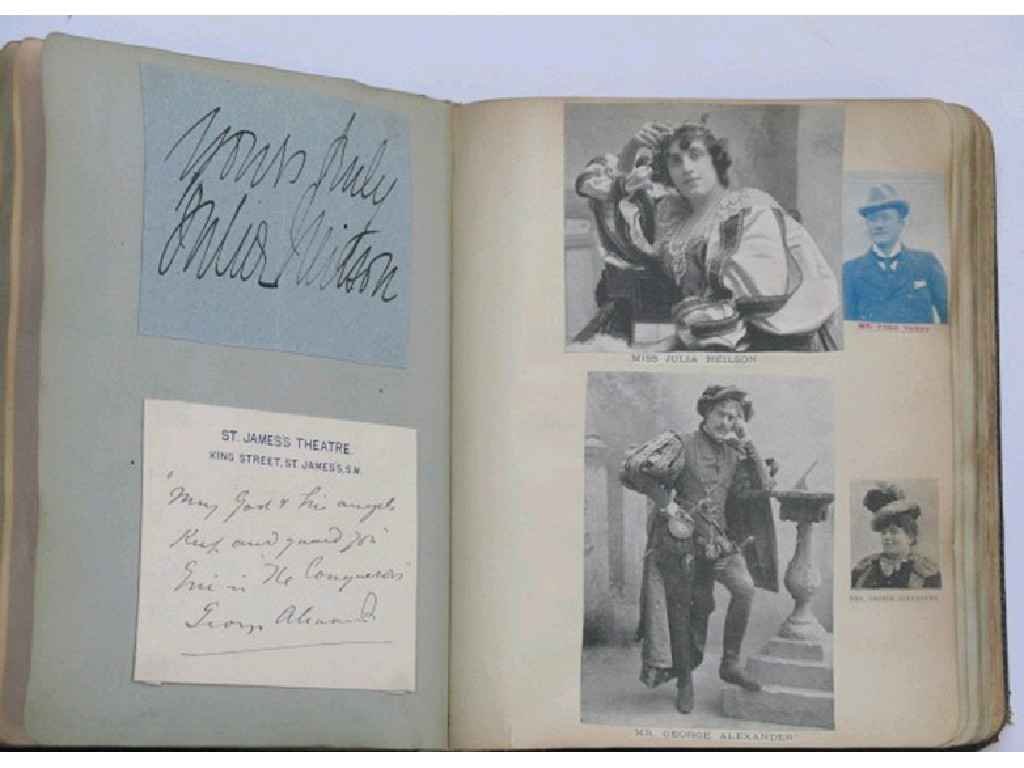 Appraisal: AUTOGRAPH A LEATHER BOUND FOLIO containing photographs and signatures of