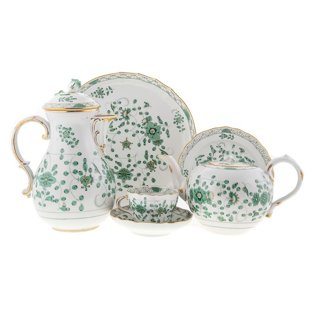 Appraisal: Meissen Porcelain Partial Tea Chocolate Service In the Green Oriental